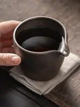 大容量のレトロ陶器公道杯【金色釉・家庭用】