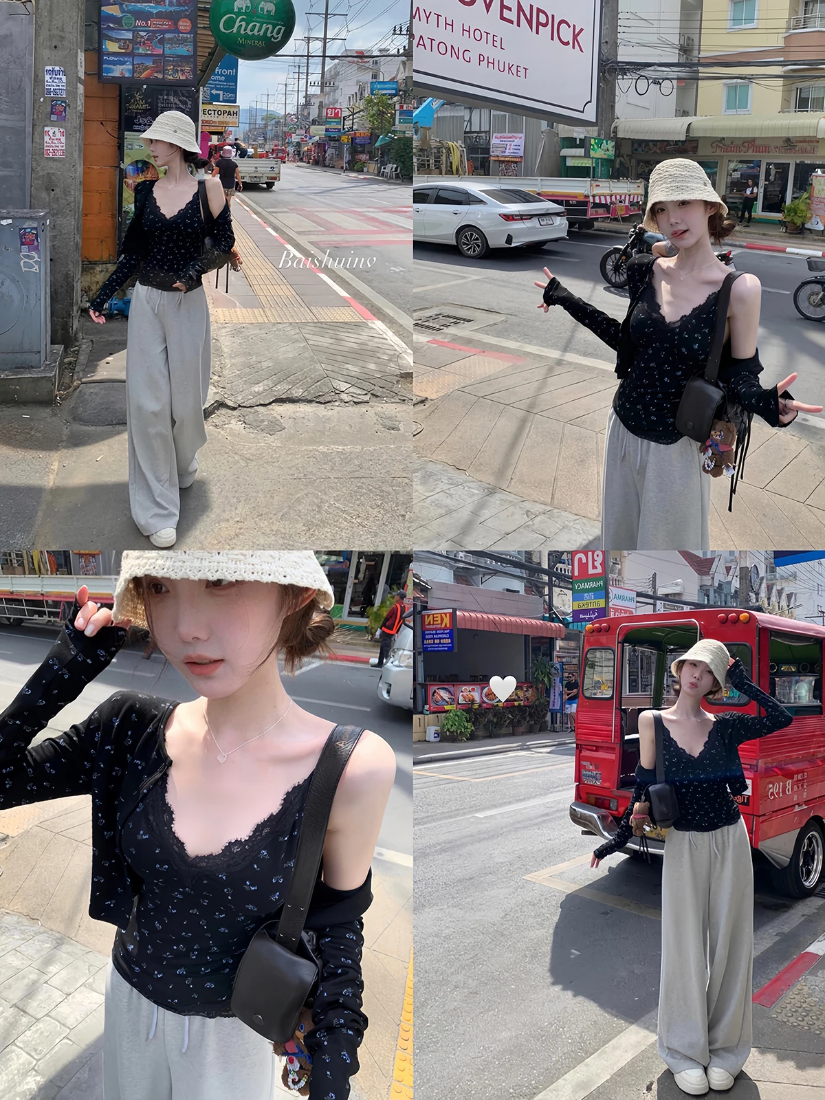 春用AラインスカートとTシャツのコーディネート【シンプル・スリムフィット・Vネック・ビッグカラー】（セットアップ対応）