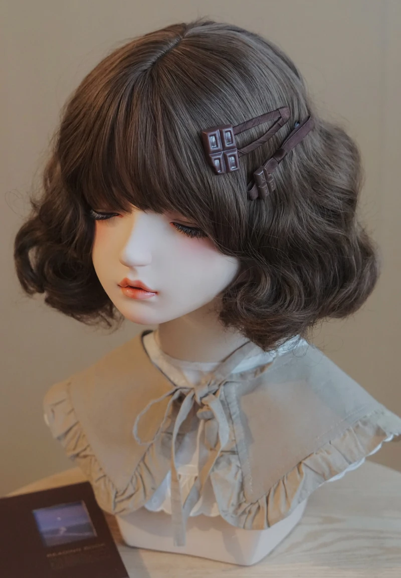 チョコレート色のリボンヘアゴム：日系スタイルの秋冬用手作りヘアアクセサリー