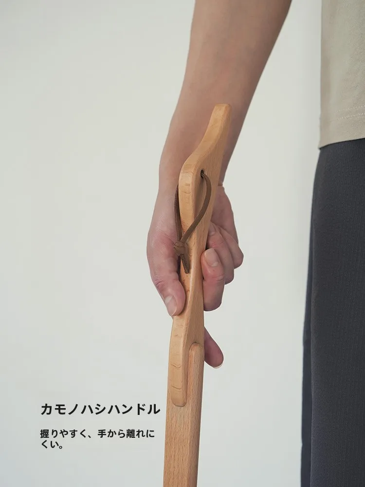霜山榉木製シューズローダー：長柄設計で妊婦・高齢者も安心の収納解決