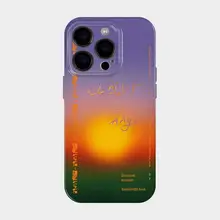 日没の山海をテーマにしたiPhone用ケース【デザイン性の高いアート風・個性的・軽やか】