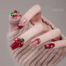 水晶製立体リボンチャームネイルデコレーション【クリスマス用】
