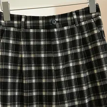 トレンドのチェック柄ワイドパンツ【韓国風・フィット・冬用】（セットアップ対応）