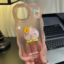 スイカと水蜜桃の立体キャラクター iPhone用ケース【対応機種：iPhone・小米・Huawei・OPPO・VIVO・スタンド付き】