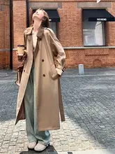 クラシックデザインのロングトレンチコート【レトロスタイル・秋用・ファッション性抜群】