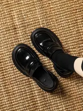 厚底ローファーシューズ【レディース・春用・イギリス風・柔らかいソール】