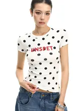 ドット柄プリントTシャツ【レディース・ショートスリーブ・カジュアル】