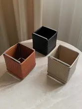大容量 PU製 編み込みデザイン 収納ボックス【デスク周り用・雑貨・化粧品収納】