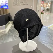 夏用 薄型ワイドブリムハット【ゆったりデザイン・透かし編み・通気性良好】