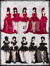 二重奏オリジナルデザインのツインハリケーン超短JSK【トレーン付き・袖付  き・ロリータスタイル】（セットアップ対応）