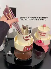 コスメスタンド 回転式 仕切り付き メイクブラシ収納 リップ アイシャドウ ドレッサー 卓上 おしゃれ 小物入れ