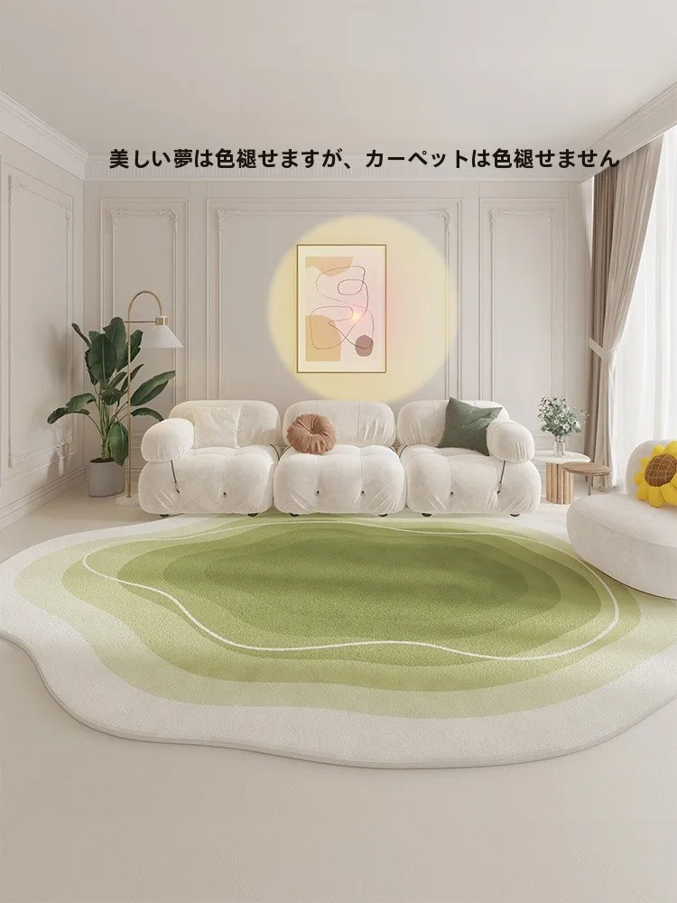 個性的デザインのカーペット：リビングと寝室に合うブルーの高級感を実現