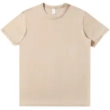 極上の柔らかさ！コットンリネン アメリカンスタイルのルーズTシャツ【無地・ビンテージ風・男女兼用・短袖】
