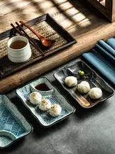 日本風 長方形餃子皿【シンプルデザイン・寿司やデザートにも対応・家庭用】