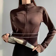 秋冬用 ヨガジャケット【立襟・加絨・長袖・大きいサイズ・スポーツ用】