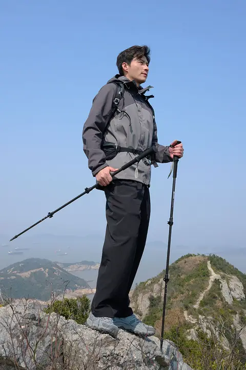 TAN XIAN ZHE カーボンファイバー製 登山杖【伸縮式・子供用・アウトドア】