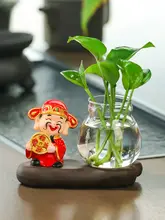 ミニ水耕栽培用花瓶【観葉植物用・デスクインテリア・グリーン】