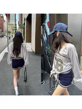 スポーティなニットショートパンツ【ハイウエスト・ストレート・フィット】