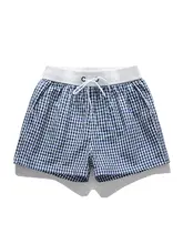 夏用 軽量アイスシルク速乾ショートパンツ【男女兼用・通気性・カジュアル・チェック柄】（セットアップ対応）