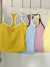 一体型カップ付きスポーツタンクトップ【ランニング・ヨガ・速乾性・ノンワイヤー】