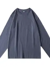 極上の柔らかさコットン長袖Tシャツ【夏用・無地・前面ポケット付き】