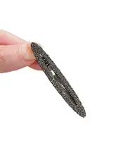 黒色スワロフスキー付き雲朵型ヘアクリップ【前髪用・サイドクリップ】