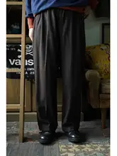ツイードウールのパンツ【復古風・ダブルプリーツ・マルチスタイル対応】（セットアップ対応）
