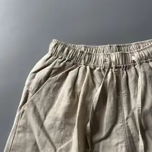 感あるコットンリネン夏用ショートパンツ【薄手・涼感・ストレート・ゆったり】