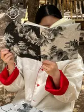 手帳 ノート ブックカバー 水墨画風 チャイナテイスト 手作り 日記帳 メモ帳 文房具