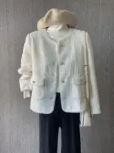 優雅な白色カーディガン【フレンチスタイル・ビーズ装飾・小柄向け】