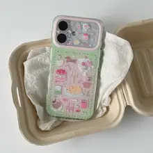 かわいらしい！夏用ス トロベリーケーキとオレンジ猫のイラストスマホケース【iPhone用・衝撃吸収・オシャレ】
（セットアップ対応）