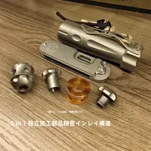 タイタン合金製 EDCナイフチャーム【スライド式・PEI素材・キーリング＆ストラップ付き】