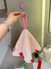 ローズデザインの速乾吸水手拭きタオル【家庭用・創意掛け式・厚手】
