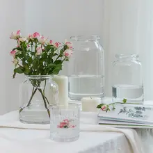 北欧風 小口透明ガラス花瓶【インテリア・現代的・水養花】
