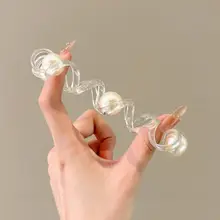 パール電話コードヘアゴム女性用 2025 新しいスタイル