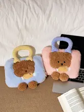 かわいいクマデザインの充電式湯たんぽ【毛布素材・穴あけ不要】