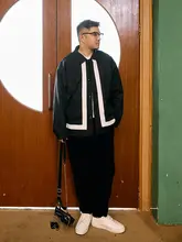 カジュアルジャケット メンズ テーラードカラー フェイクレイヤード パッチワーク カラーブロック ゆったり 大きいサイズ 春 「GEEEKPANDA」
