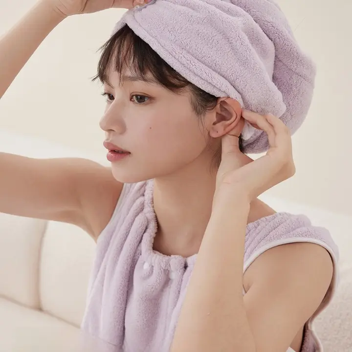 極上の吸水力を誇るドライヘアキャップ【厚手・ソリッドカラー・風呂用】