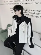 攻めのデザイン！ブラックホワイト配色ジャケット【男性用・ショートタイプ・肩パッド付き・カジュアル】