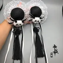 パンダデザインのリボン付きヘアクリップ【かわいいヘアアクセサリー・ロリータ風】