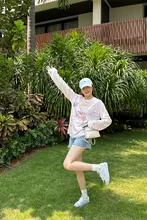 YANGLE レディースデニムショートパンツ【夏用・薄手・ハイウエスト・フリンジデザイン】