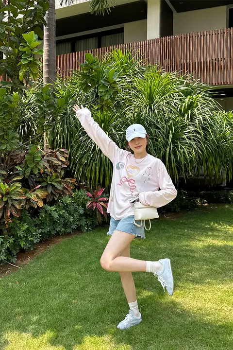 YANGLE レディースデニムショートパンツ【夏用・薄手・ハイウエスト・フリンジデザイン】