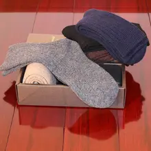 WooKoo メンズ 厚手ウールソックス【冬用・ビジネス・ミッドカーフ・ギフトボックス入り】