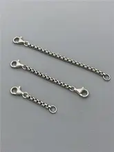 925純銀製 アンティーク風延長チェーン【パールデザイン・ユニセックス・DIY用】

