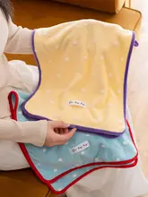 かわいいドットデザインの柔らかい珊瑚フロントバスタオル【吸水速乾・家庭用・学生用】