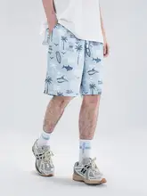 夏用サメ柄ビーチショーツ【ルーズフィット・速乾・男性用】