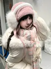 羊羔毛製耳あて帽子【冬用・女性用・ホワイト・温かさ抜群】