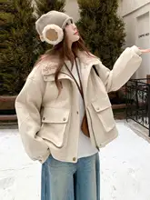 冬用アウター【人気デザイン・極上の柔らかさ・ゆったりシルエット・薄型羊羔毛コットン】