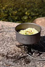 必唯 アウトドア用チタン鍋2点セット【純チタン・フライパン・キャンプ用調理器具・折りたたみ式】