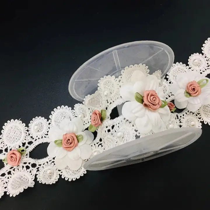 1メートルの高級手作りビーズレースリボン【DIY服装用・両面仕様】